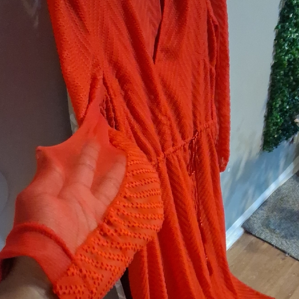 H&M Vibrant Red Long Sleeve Dress - Picture 4 of 6